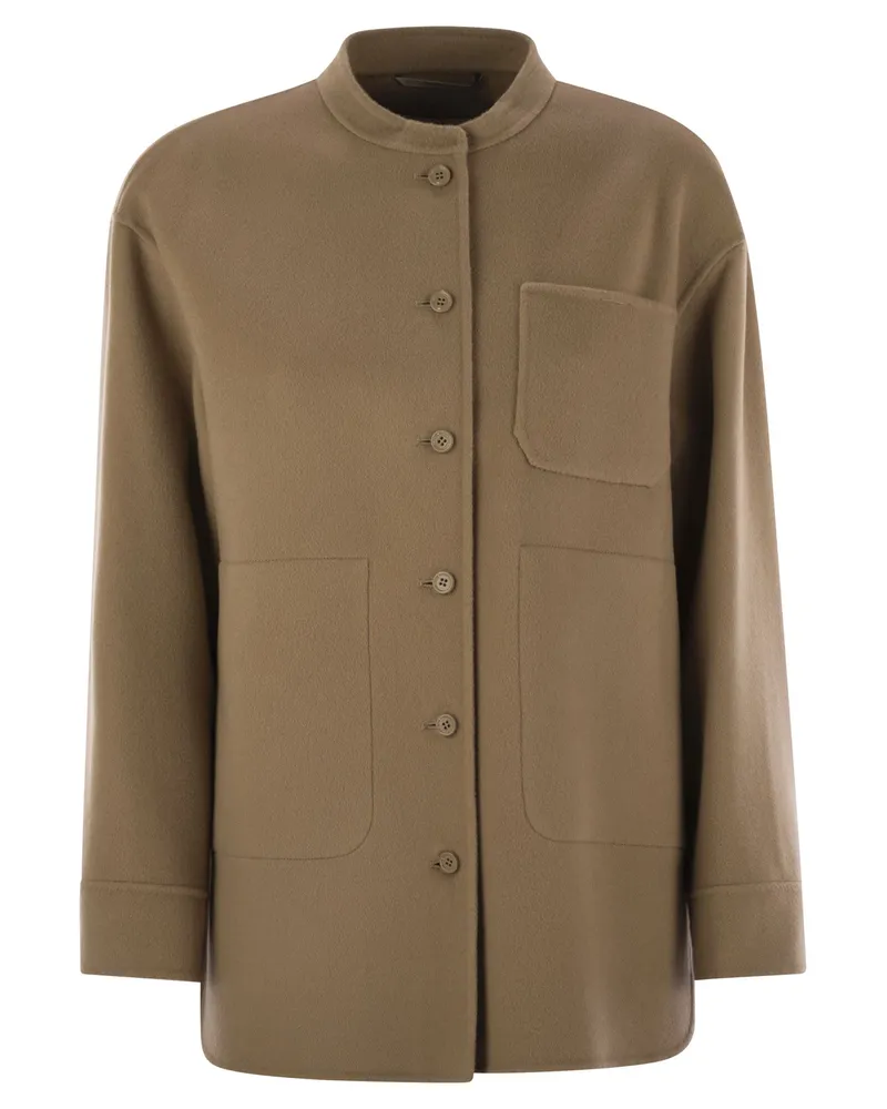 Max Mara Costanza Wolle Hemdjacke Camel