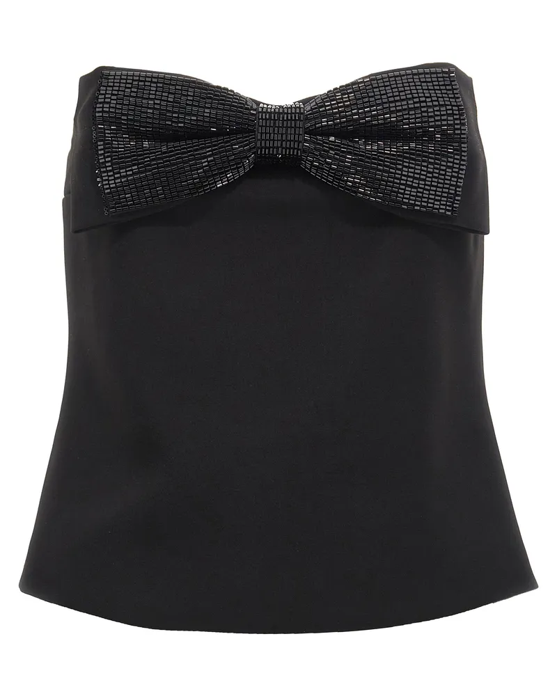 Self-Portrait Selbstporträt 'Black Crepe Bandeau' Top Black