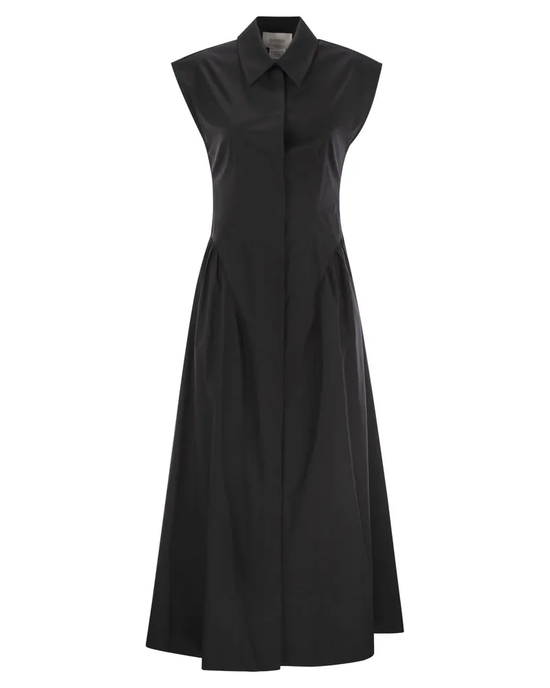 SPORTMAX Fabiana ärmellose Baumwollkleid Black