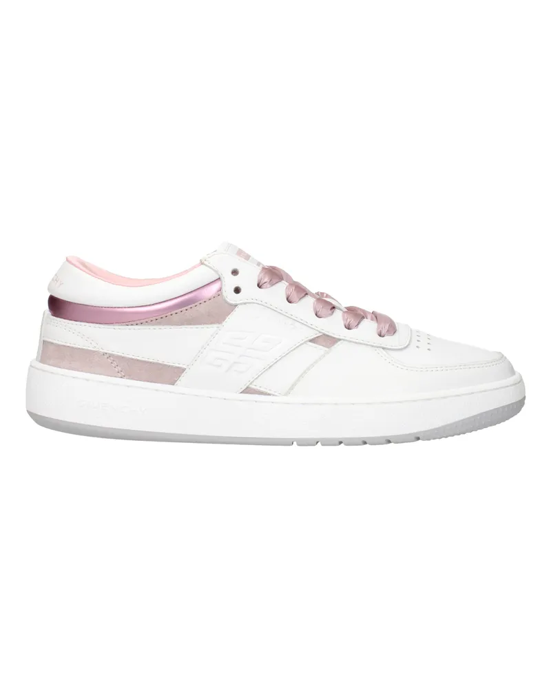 Givenchy Damens Weiß/Rosa Ledersneaker -