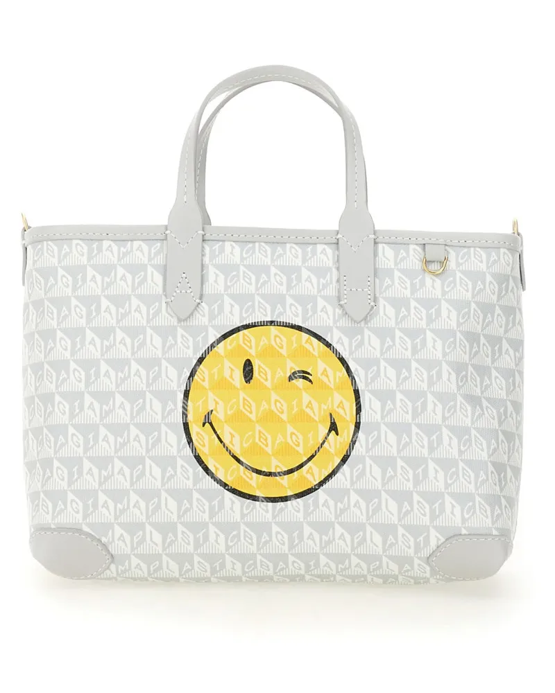 Anya Hindmarch Ich bin eine Plastiktüte Wink" Einkaufstasche Xs Grey