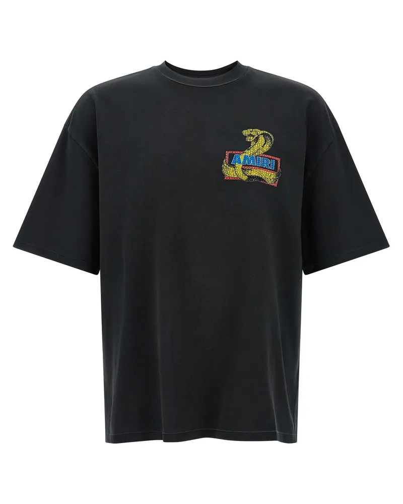 Amiri Amiri Crystal Cobra' T -Shirt Black