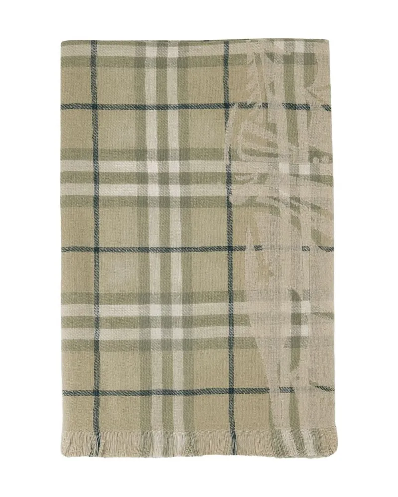 Burberry Ekd Check Schal  Wool grün grün Grün