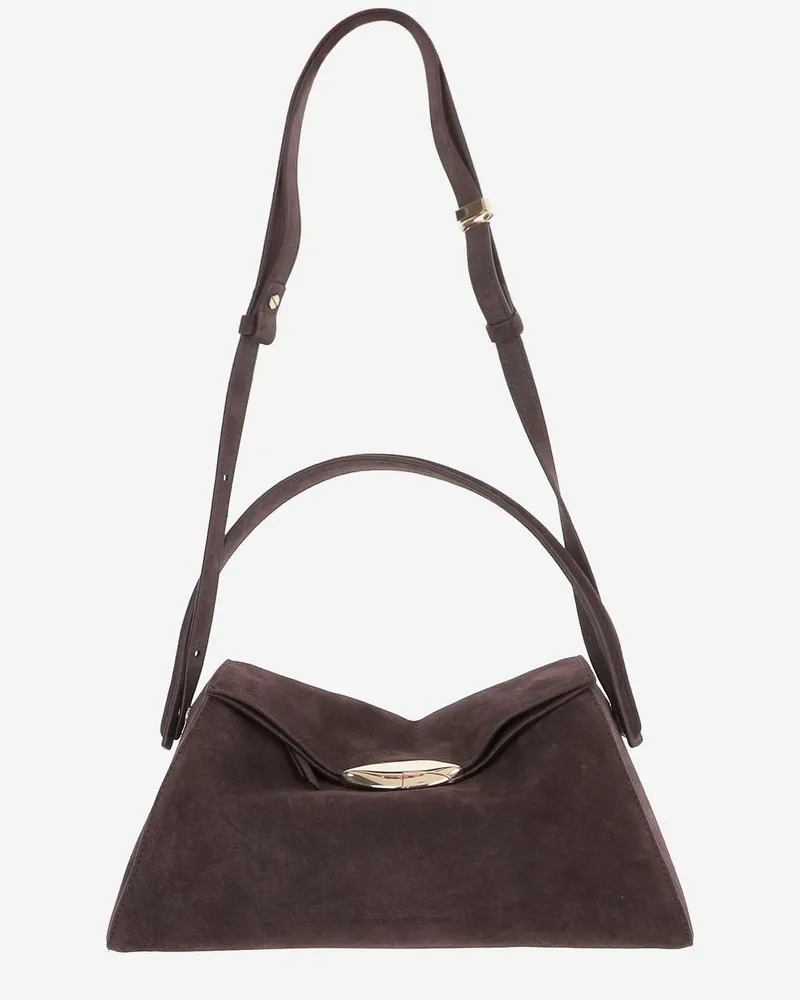 Benedetta Bruzziches Großer Elf Wildleder -Tasche Brown