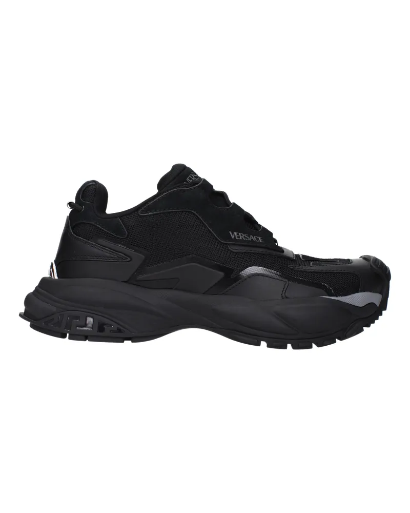 Versace Herrens Turnschuhe aus schwarzem Stoff -