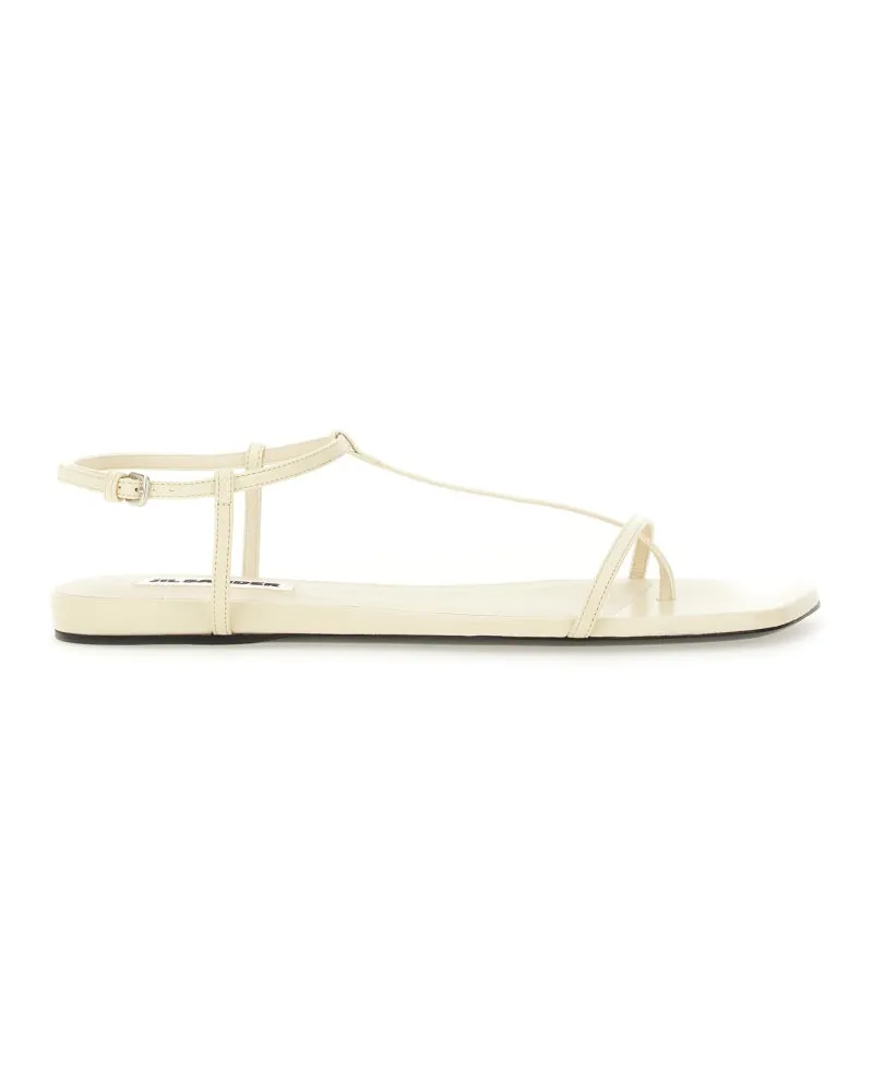 Jil Sander Ledersandale Ivory