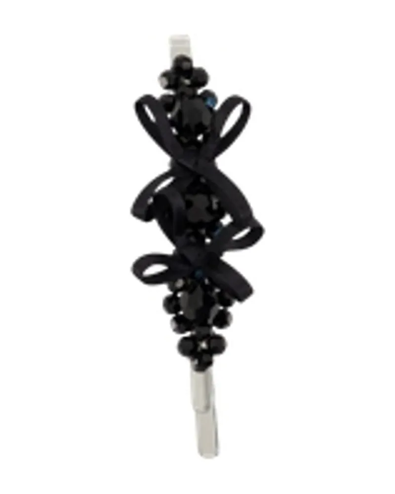 Simone Rocha Zierliche Bogenblume Haare  Crystal Black Schwarz