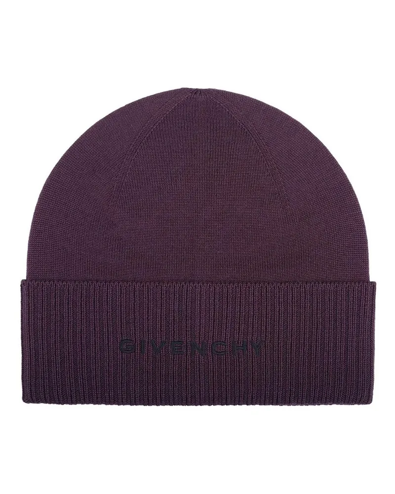 Givenchy Wool Logo Hut Lila