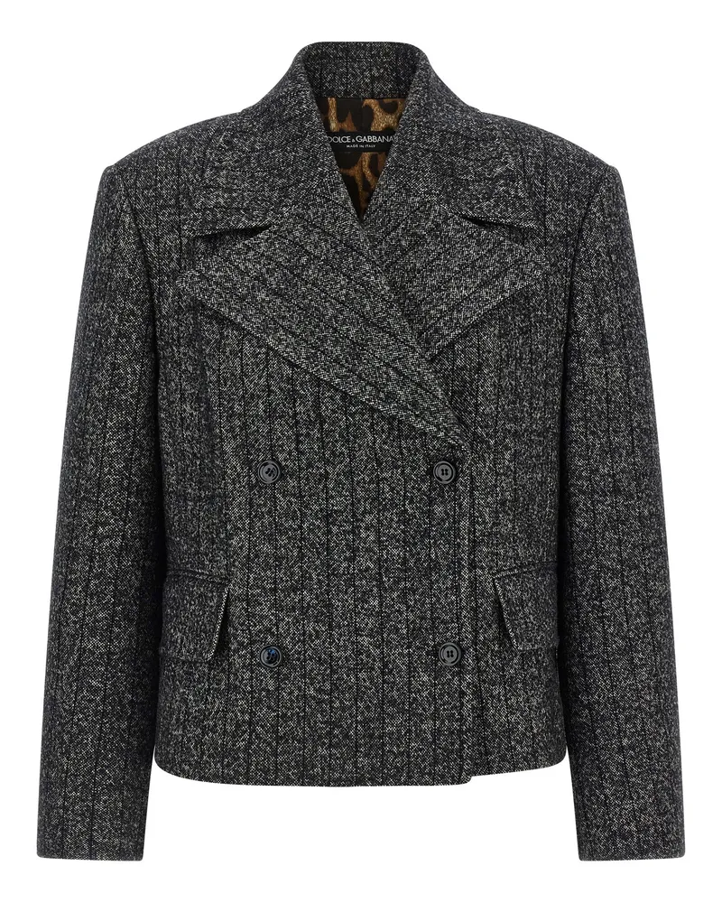Dolce & Gabbana Striped Woll Blazer White
