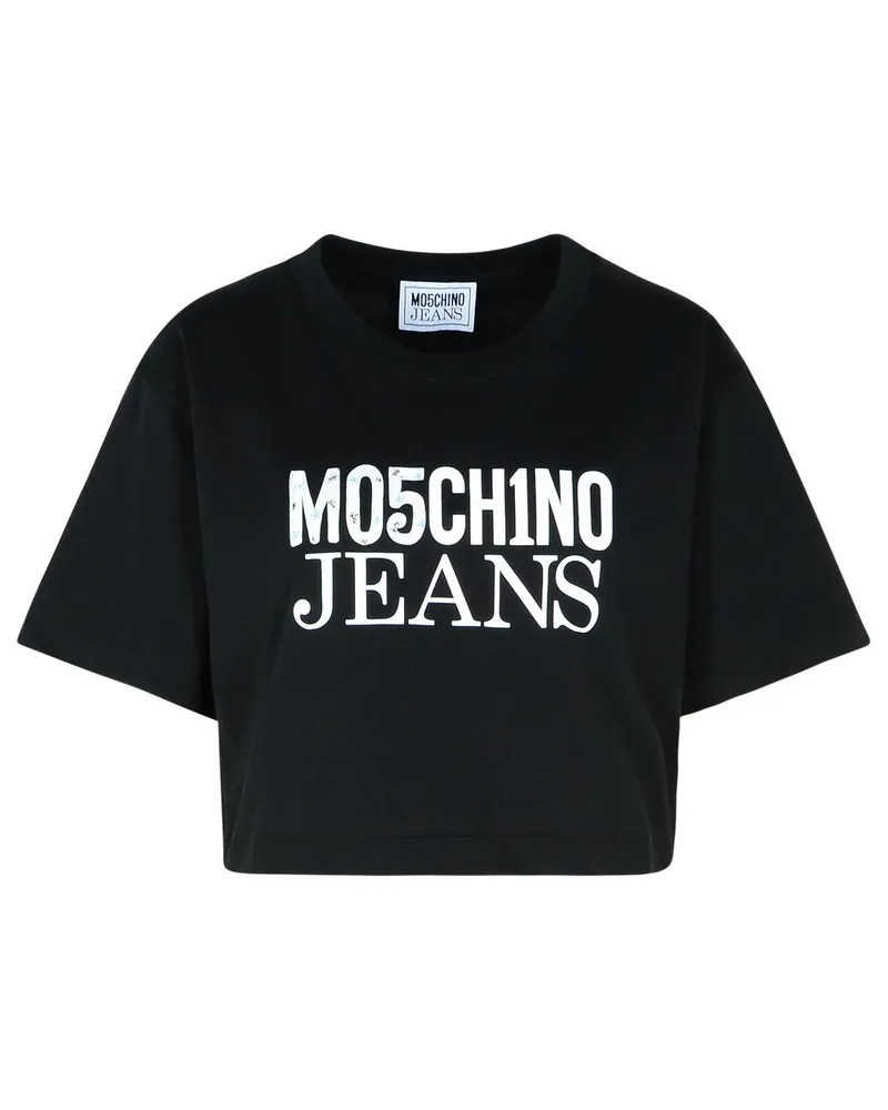 Moschino schwarzes Baumwoll -T -Shirt Black