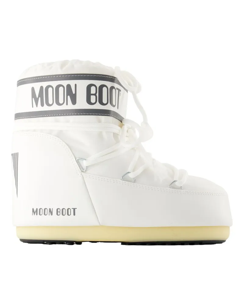 Moon Boot Icon niedrige Knöchelstiefel Mondstiefel synthetisches Weiß White