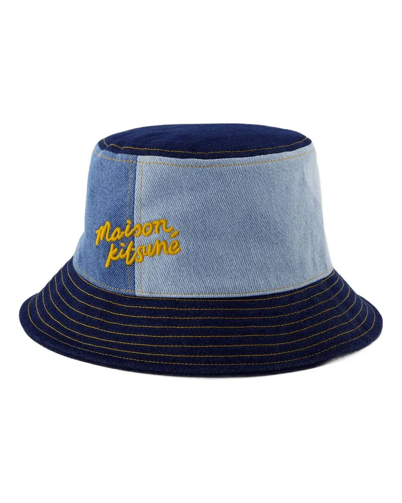 Kitsuné Denim Eimer Hut  Baumwollblau Blue
