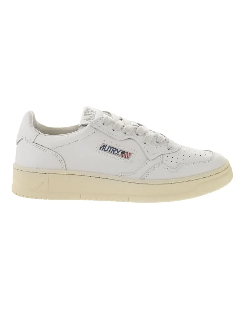 AUTRY Medaillengewinner niedriger Leder -Turnschuhe Weiss