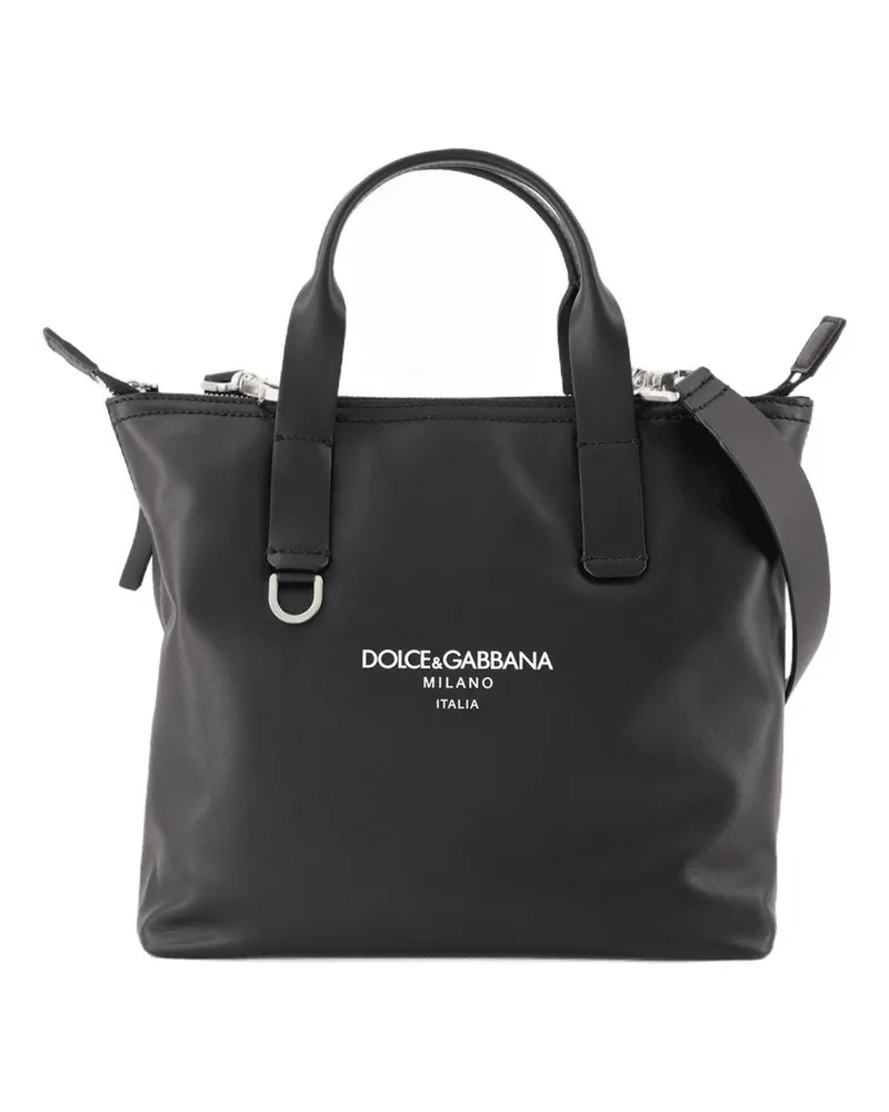 Dolce & Gabbana Amado -Einkaufstasche  Leder schwarz Schwarz
