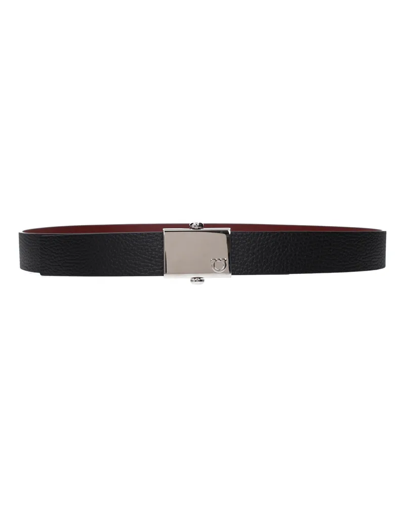 Ferragamo Herrens Gürtel Leder Schwarz/Rot -