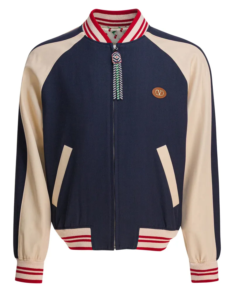 Valentino Garavani Bomberjacke aus Schurwolle Blue