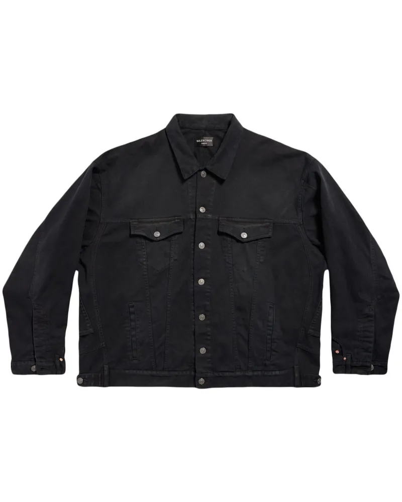 Balenciaga dekonstruierte Jeansjacke Schwarz