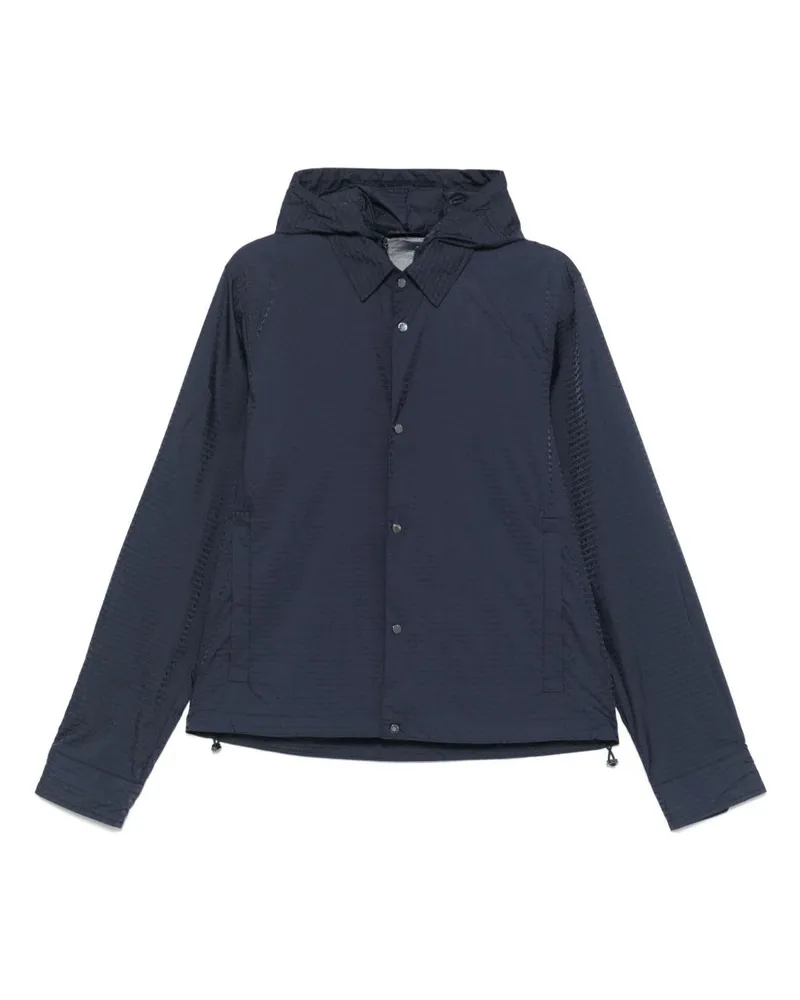Emporio Armani Nylon Kapuzenjacke Blue