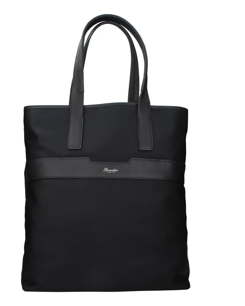 Pineider Herrens Umhängetaschen aus schwarzem Stoff -