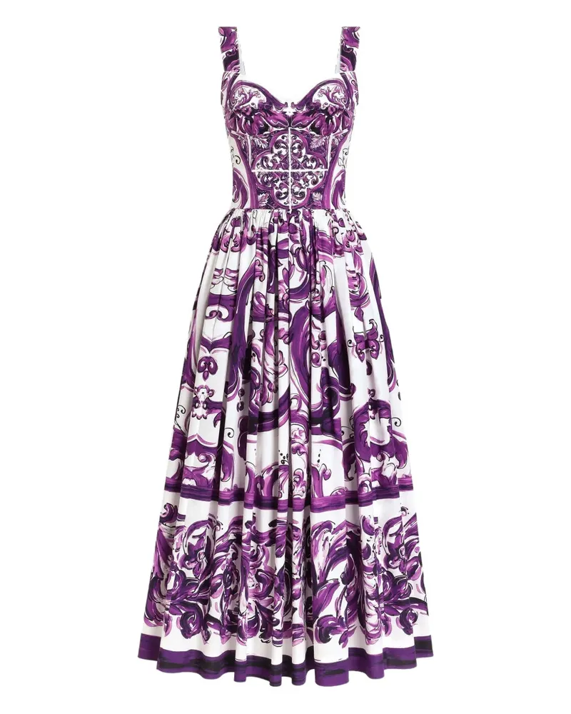 Dolce & Gabbana Graphic Print Midi Kleid Hp5dq