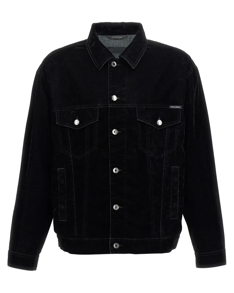 Dolce & Gabbana Velvet -Hemdjacke Black
