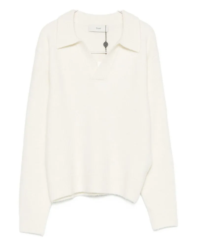 Dunst Polopullover aus Wollmischung Ivory