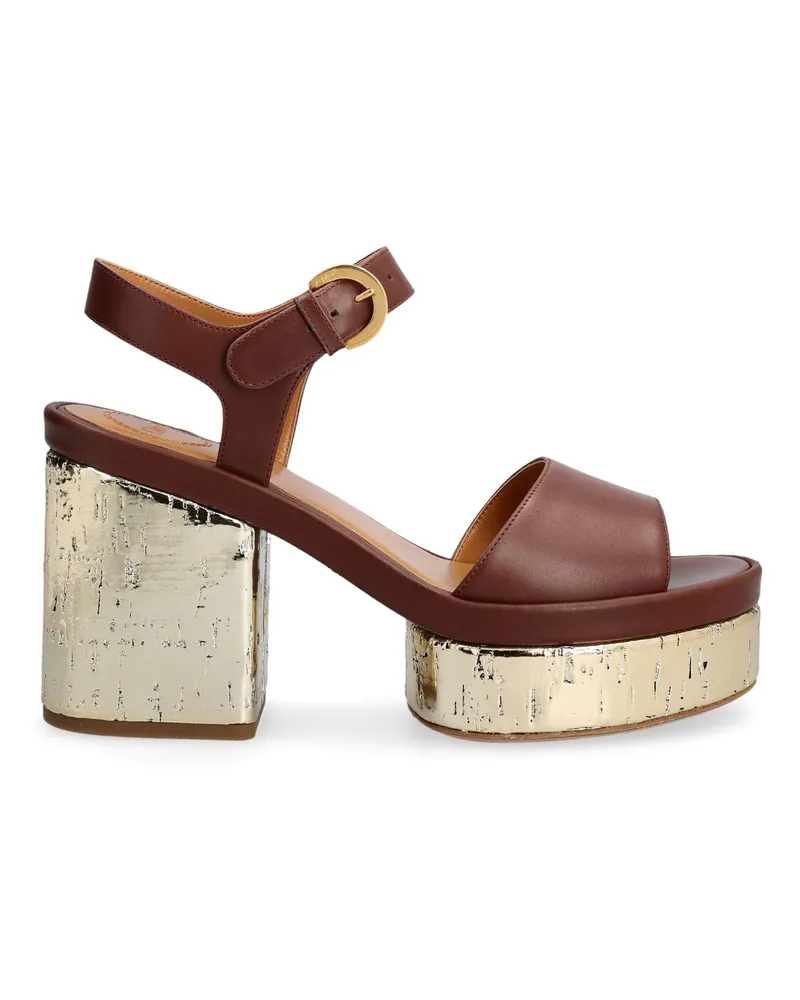 Chloé Odina Ledersandalen Braun
