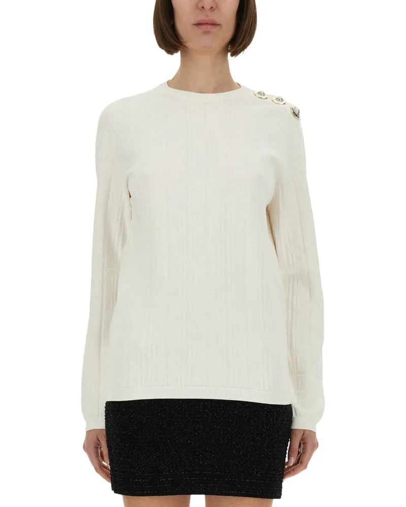 Balmain strickte Tops Ivory
