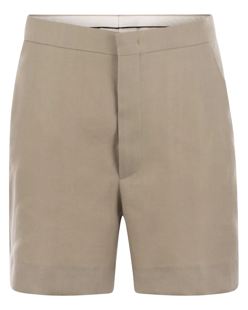 Tagliatore Leinen Chino Bermuda Shorts Turtledove