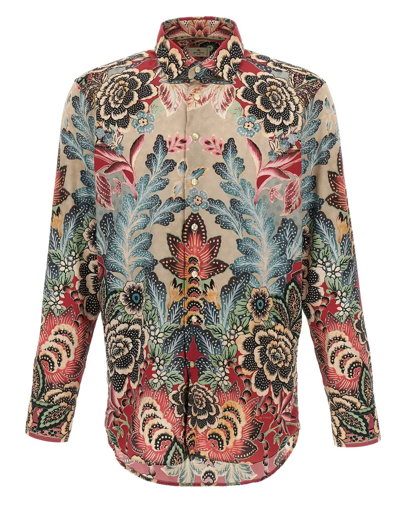 Etro Blume und Laubhemd Multicolor