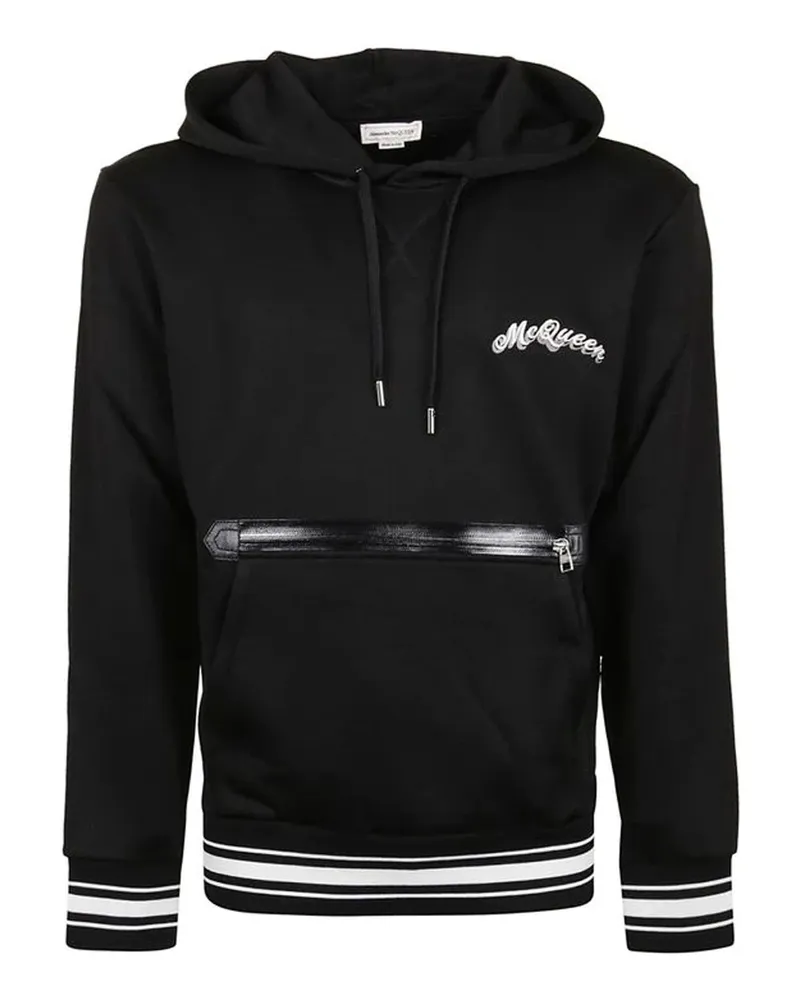 Alexander McQueen Logo Kapuzen -Sweatshirt Schwarz