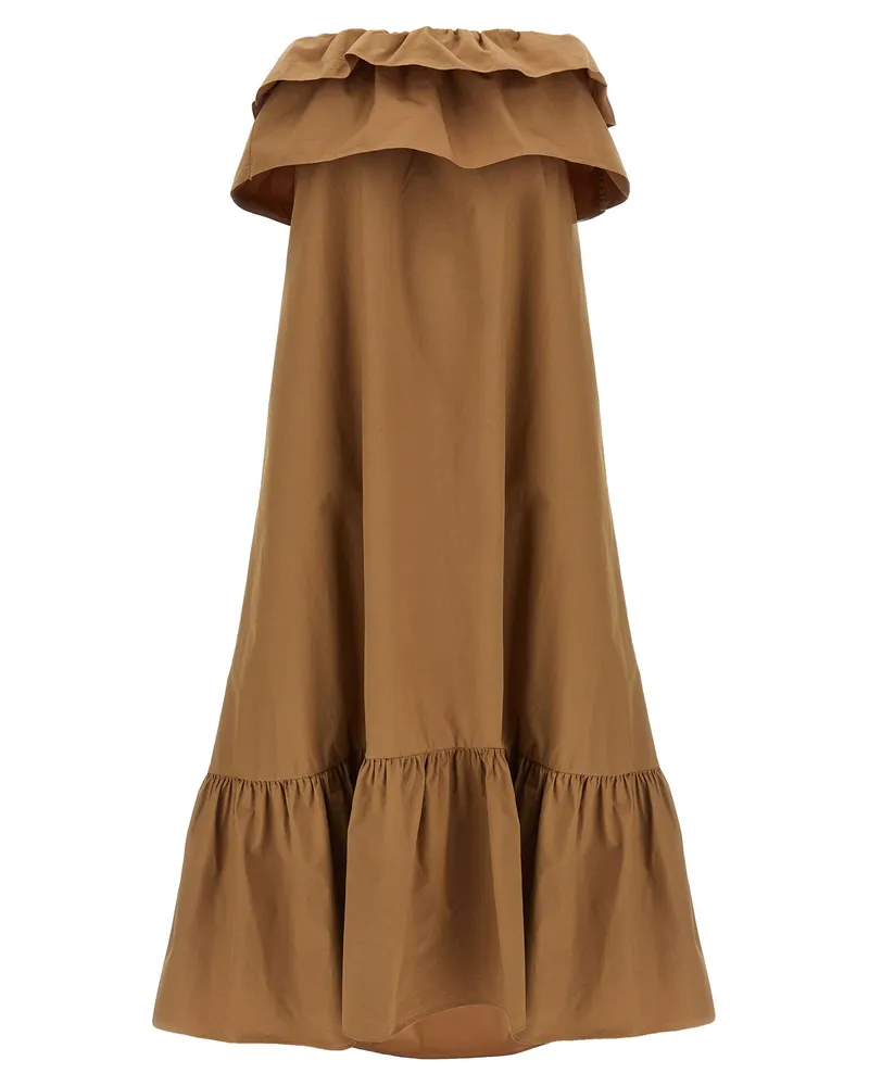 Saint Laurent Volantkleid Brown