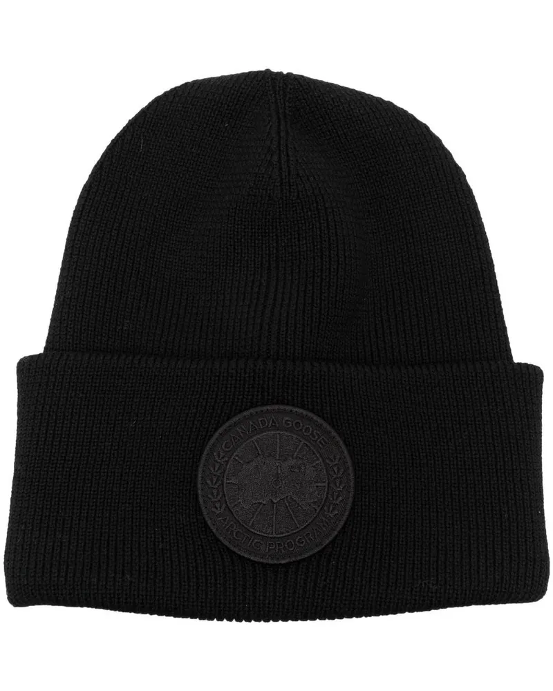 Canada Goose Canada Gans Logo Woll Mütze Black