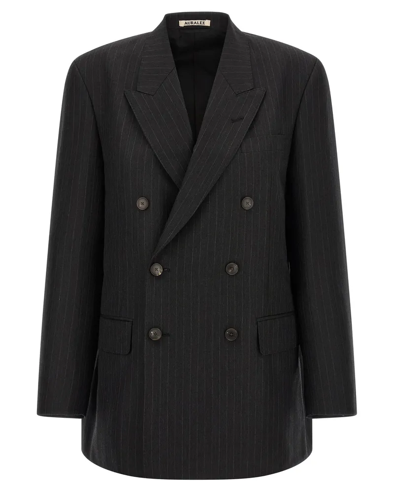 AURALEE Nadelstreifen-Langblazer Gray