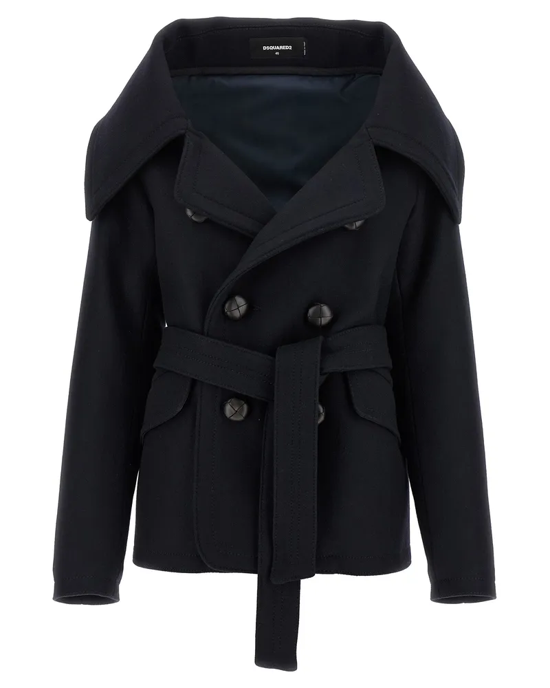Dsquared2 Peacoat Robe' Mantel Blue
