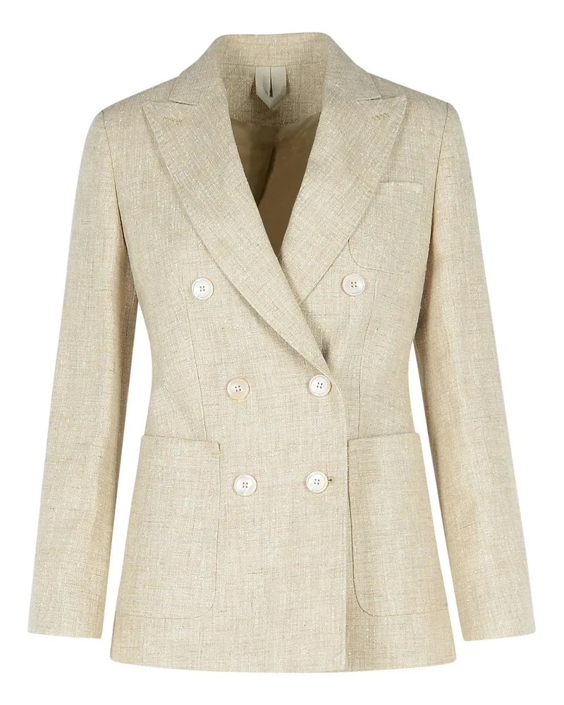Max Mara Elfenbein Leinenmischung Blazer Ivory
