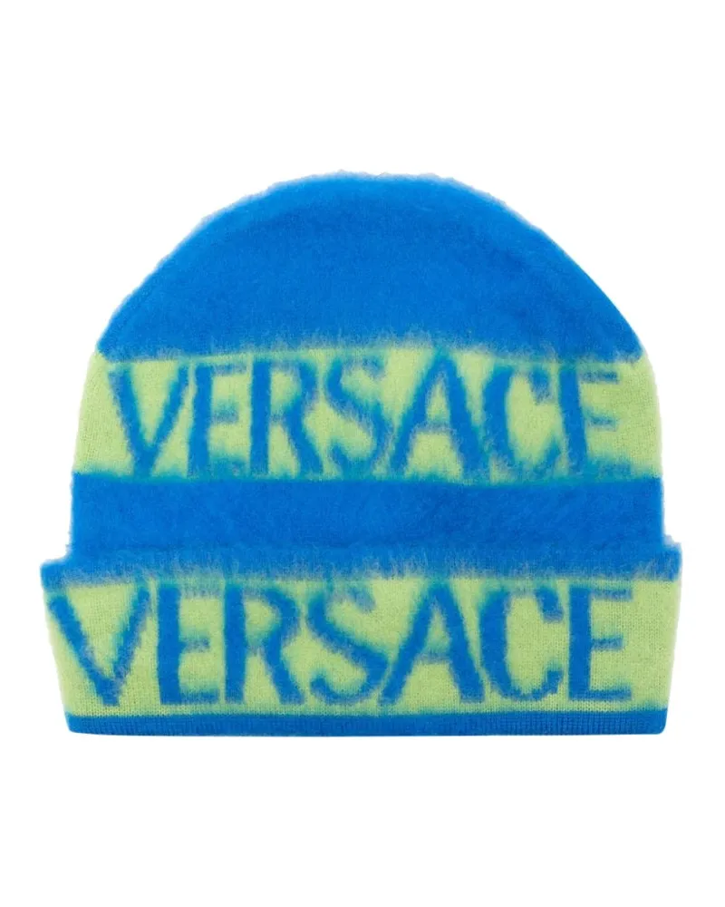 Versace Beanie Logo Streifen Multicolour