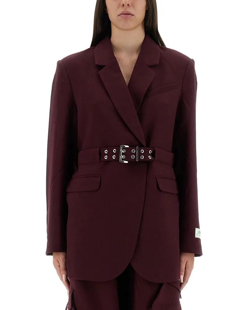 Ganni Crepe Blazer Bordeaux