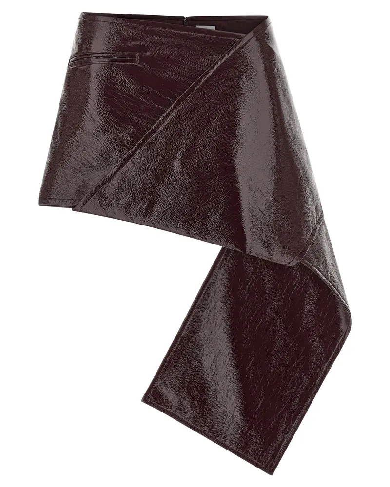 Courrèges Courreves 'Fold Vinyl Mini' Rock Bordeaux