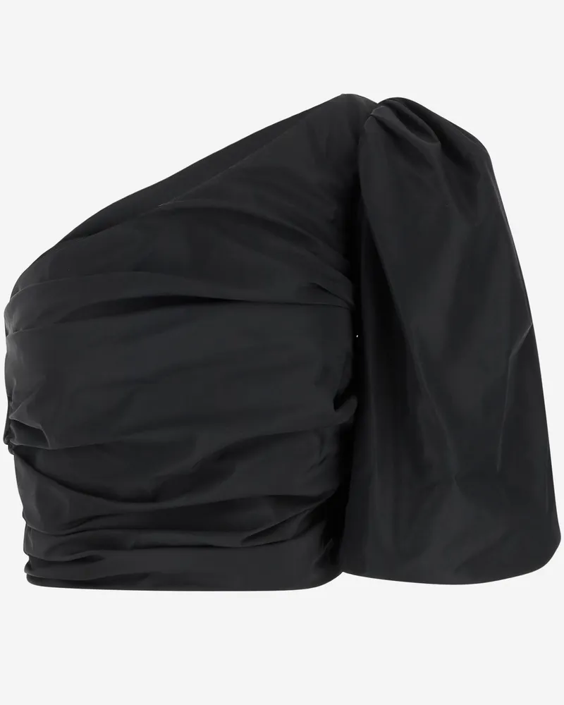 Pinko One Schulter kurzes Oberteil in Taft Black