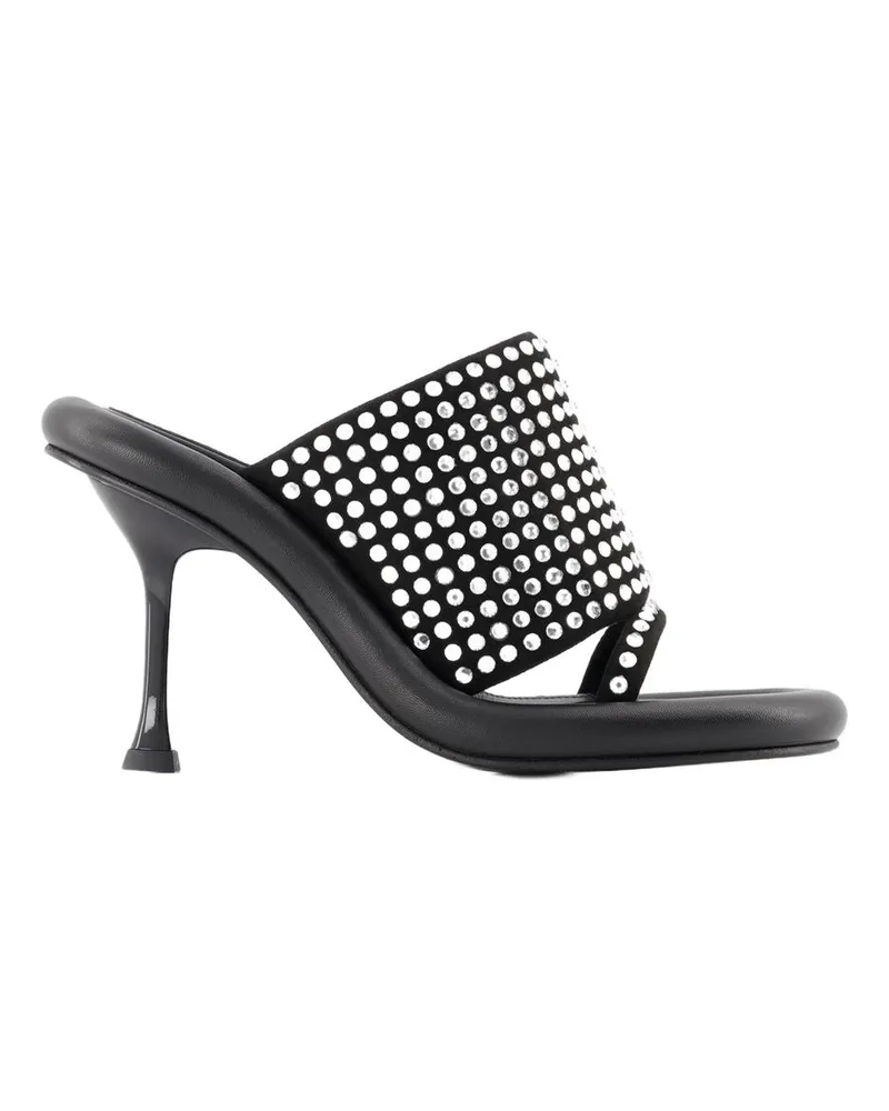 J.W.Anderson Stoßfänger Crystal Mules  schwarzes Leder Black