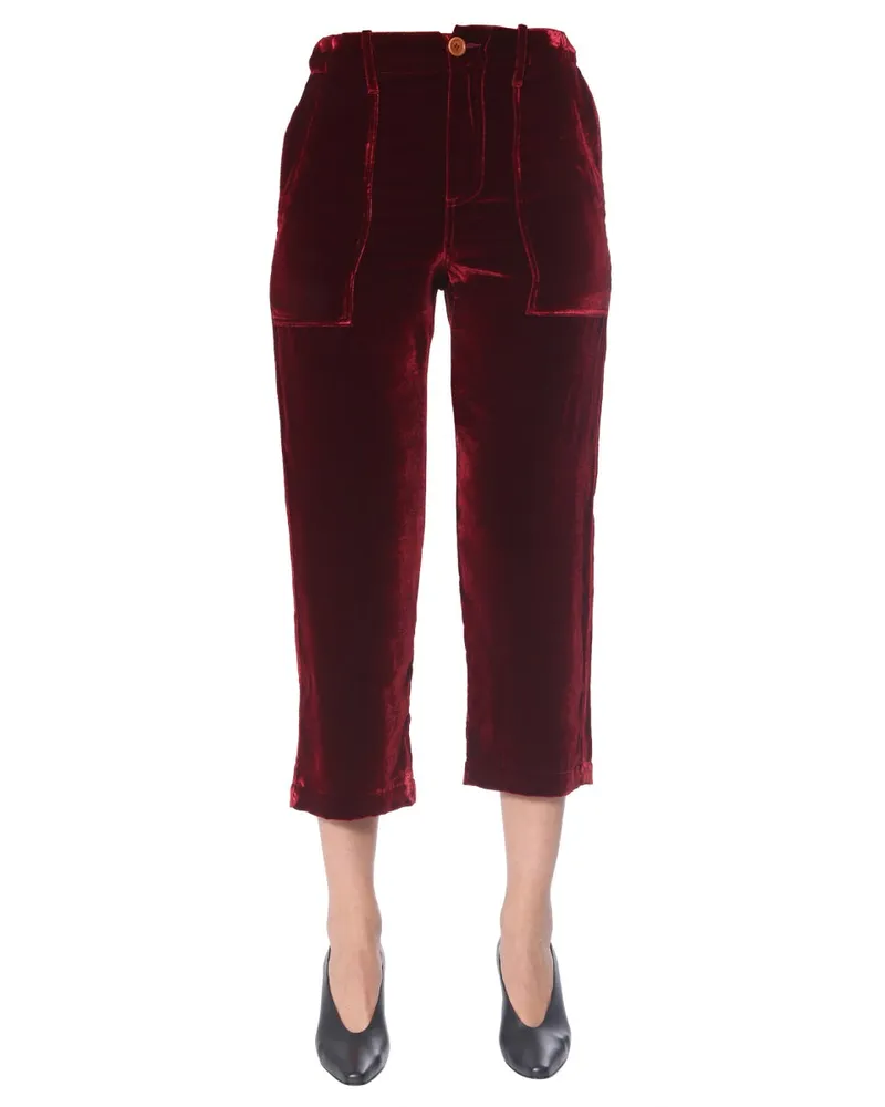 Jejia beschnittene Hosen Bordeaux