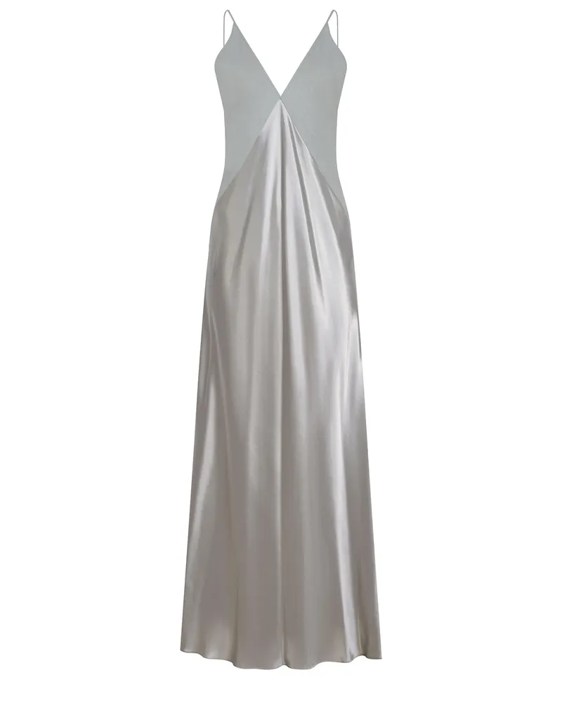 Alberta Ferretti Kleid aus glänzendem Satin Grey