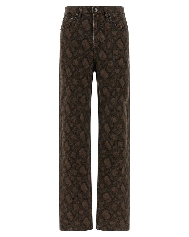 ROTATE Birger Christensen Jeans mit Animal-Print Brown