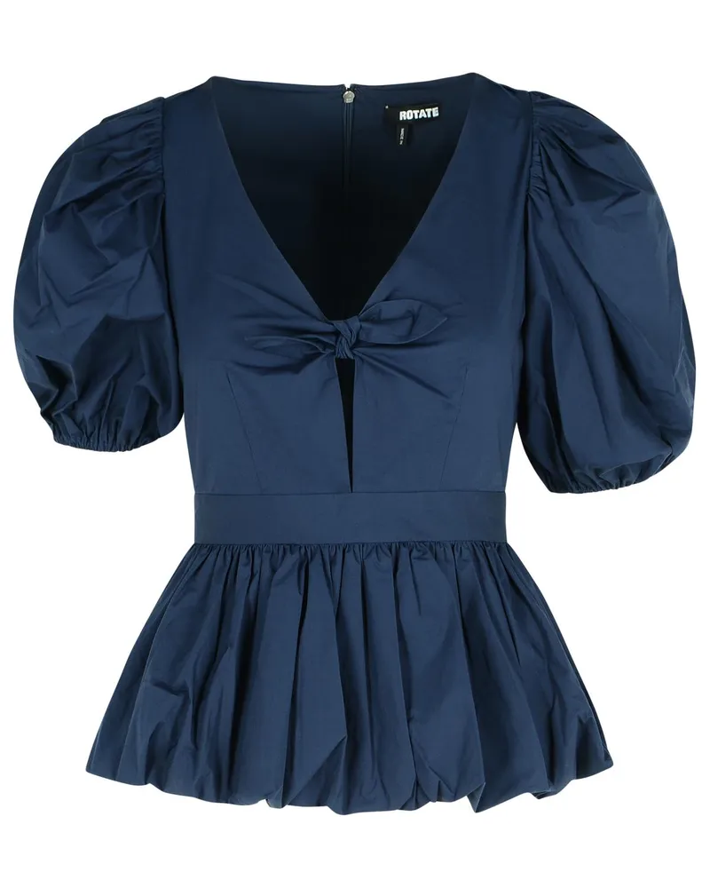 ROTATE Birger Christensen Dunkelblaue Baumwollbluse drehen Navy