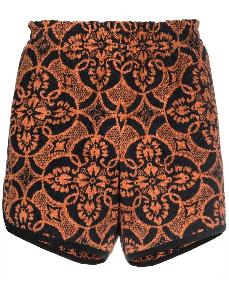 Marine Serre Gedruckte Laufshorts Orange