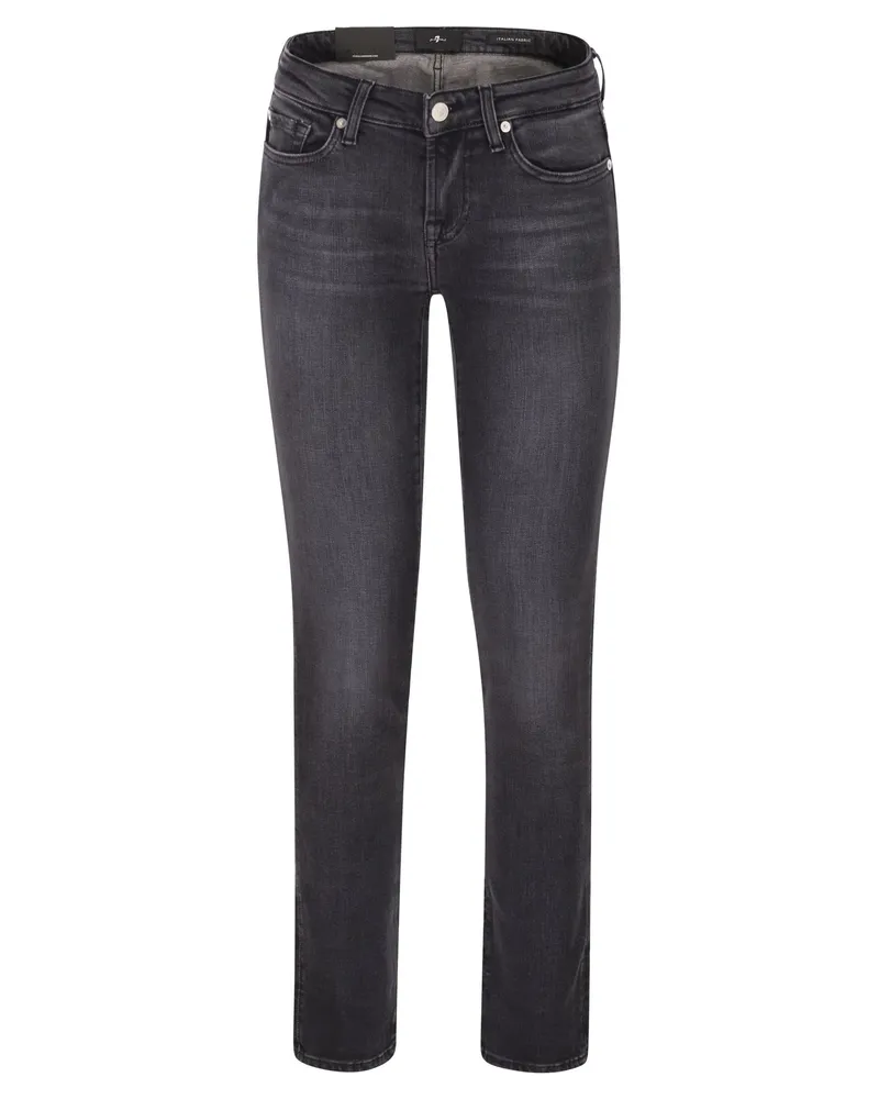 7 for all mankind Röhrenjeans mit niedrigem Bund Black