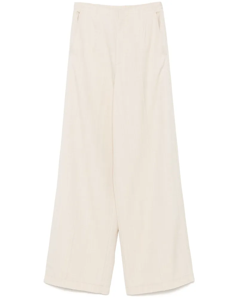 forte_forte Viskose Wolle Slub flache vordere Hosen 