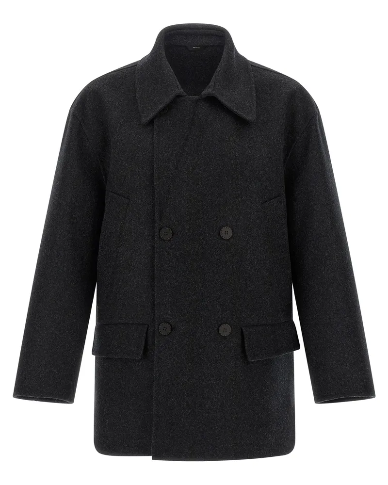 Fendi fühlte Wollmantel Gray