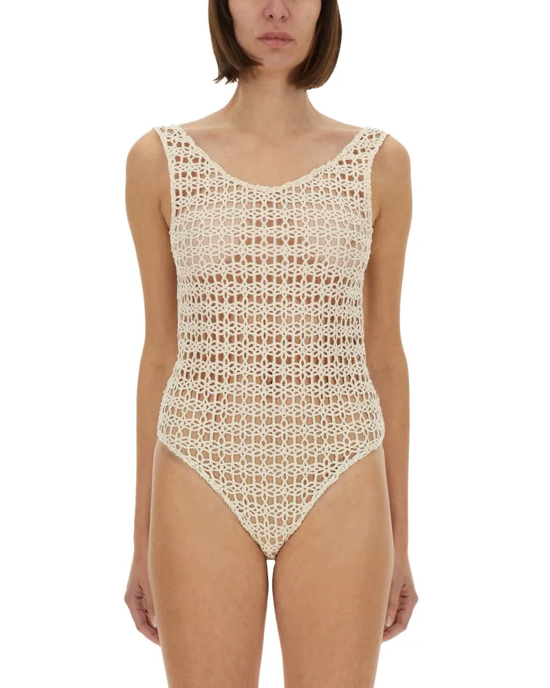 ALYSI Macramé Bodysuit Ivory